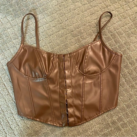 NWOT PU leather bustier corset top - Picture 3 of 5